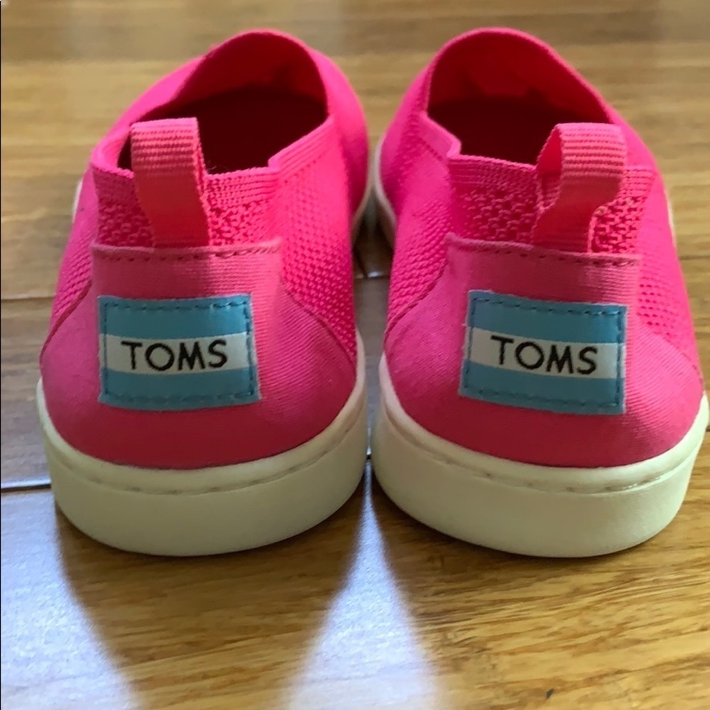 NEW TOMS  slip-on woven fabric hot pink sz 6Y - Picture 3 of 7